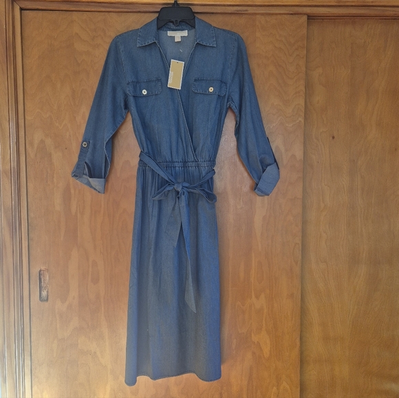 MICHAEL Michael Kors Blue Long Sleeve Dress, size S - Picture 2 of 12